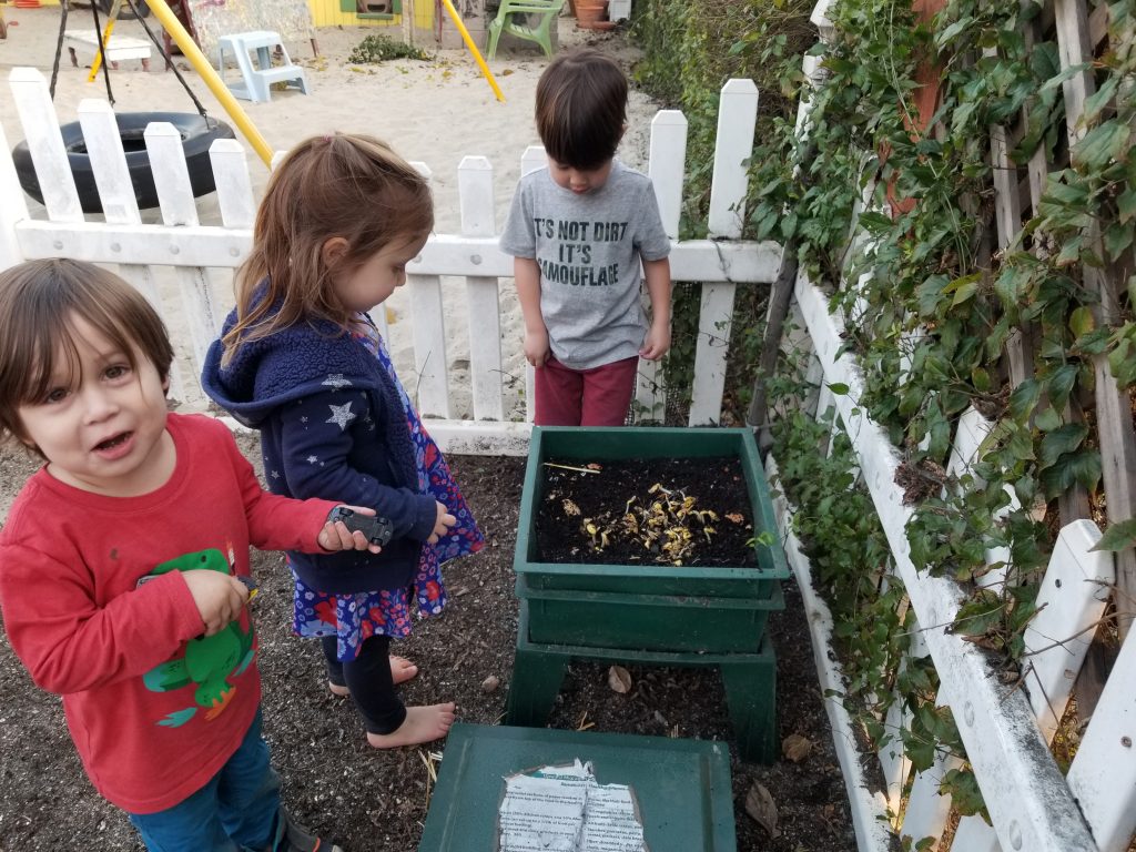 toddlers and compost